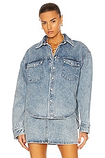 WARDROBE.NYC Denim Jacket in Blue, view 2, click to view large image.