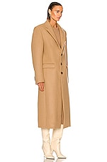 WARDROBE.NYC Single Breasted Coat in Camel, view 3, click to view large image.