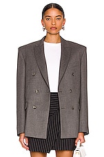 WARDROBE.NYC Double Breasted Blazer in Charcoal, view 1, click to view large image.