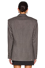 WARDROBE.NYC Double Breasted Blazer in Charcoal, view 4, click to view large image.