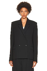 WARDROBE.NYC x Hailey Bieber HB Blazer in Black, view 2, click to view large image.