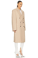 WARDROBE.NYC x Hailey Bieber HB Coat in Beige, view 3, click to view large image.