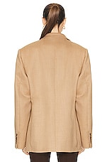 WARDROBE.NYC Oversize Single Breasted Blazer in Camel, view 4, click to view large image.