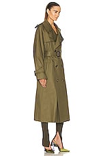 WARDROBE.NYC Trench Coat in Military, view 3, click to view large image.