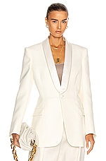 WARDROBE.NYC Tuxedo Blazer in Off White, view 1, click to view large image.