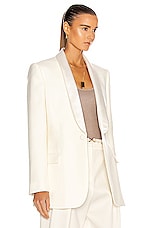 WARDROBE.NYC Tuxedo Blazer in Off White, view 2, click to view large image.