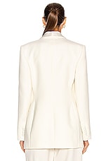 WARDROBE.NYC Tuxedo Blazer in Off White, view 3, click to view large image.