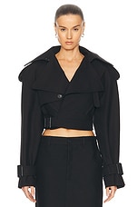 WARDROBE.NYC Cropped Trench in Black, view 1, click to view large image.