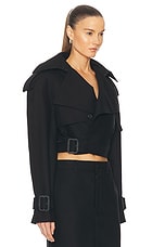 WARDROBE.NYC Cropped Trench in Black, view 2, click to view large image.