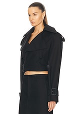 WARDROBE.NYC Cropped Trench in Black, view 3, click to view large image.