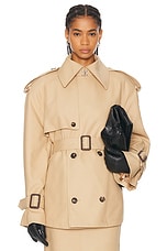 WARDROBE.NYC Cropped Trench in Khaki, view 1, click to view large image.