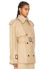 WARDROBE.NYC Cropped Trench in Khaki, view 2, click to view large image.