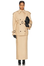 WARDROBE.NYC Cropped Trench in Khaki, view 4, click to view large image.
