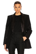 WARDROBE.NYC Tuxedo Blazer in Black, view 1, click to view large image.
