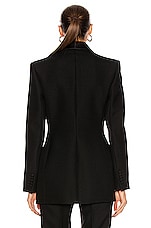 WARDROBE.NYC Tuxedo Blazer in Black, view 4, click to view large image.