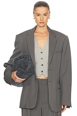 WARDROBE.NYC Oversize Single Breasted Blazer in Slate, view 1, click to view large image.