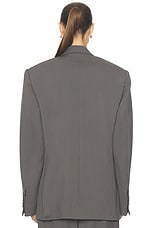 WARDROBE.NYC Oversize Single Breasted Blazer in Slate, view 4, click to view large image.