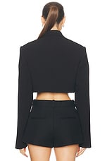 WARDROBE.NYC Cropped Blazer in Black, view 3, click to view large image.