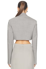 WARDROBE.NYC Cropped Blazer in Grey Marl, view 3, click to view large image.