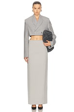 WARDROBE.NYC Cropped Blazer in Grey Marl, view 4, click to view large image.