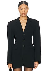 WARDROBE.NYC Longline Blazer in Black, view 1, click to view large image.