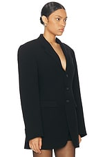 WARDROBE.NYC Longline Blazer in Black, view 2, click to view large image.