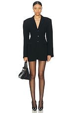 WARDROBE.NYC Longline Blazer in Black, view 4, click to view large image.