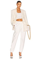 WARDROBE.NYC Track Pant in Off White, view 4, click to view large image.