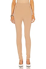 WARDROBE.NYC Front Zip Legging in Camel, view 2, click to view large image.