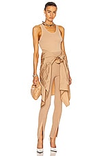 WARDROBE.NYC Front Zip Legging in Camel, view 5, click to view large image.