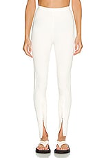 WARDROBE.NYC Front Zip Legging in Off White, view 1, click to view large image.