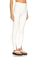 WARDROBE.NYC Front Zip Legging in Off White, view 2, click to view large image.