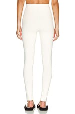 WARDROBE.NYC Front Zip Legging in Off White, view 3, click to view large image.