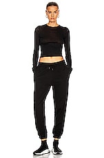 WARDROBE.NYC Track Pant in Black, view 4, click to view large image.