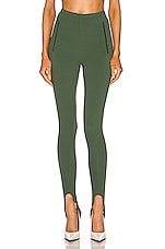 WARDROBE.NYC Stirrup Legging in Aviator Green, view 1, click to view large image.