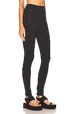 WARDROBE.NYC Back Zip Legging in Black, view 2, click to view large image.