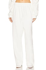 WARDROBE.NYC x Hailey Bieber HB Track Pant in Off White, view 1, click to view large image.