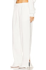 WARDROBE.NYC x Hailey Bieber HB Track Pant in Off White, view 3, click to view large image.