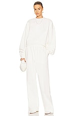 WARDROBE.NYC x Hailey Bieber HB Track Pant in Off White, view 5, click to view large image.