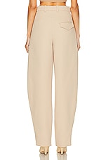 WARDROBE.NYC x Hailey Bieber Hb Trouser in Beige, view 3, click to view large image.