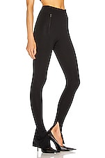 WARDROBE.NYC Side Zip Legging in Black, view 2, click to view large image.