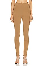 WARDROBE.NYC Front Zip Legging in Tan, view 1, click to view large image.