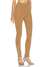 WARDROBE.NYC Front Zip Legging in Tan, view 2, click to view large image.