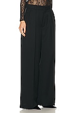 WARDROBE.NYC Low Rise Tuxedo Trouser in Black, view 2, click to view large image.