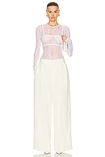 WARDROBE.NYC Evening Trouser in Off White, view 4, click to view large image.