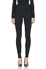 WARDROBE.NYC Bonded Back Zip Legging in Black, view 1, click to view large image.