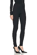WARDROBE.NYC Bonded Back Zip Legging in Black, view 2, click to view large image.