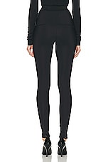 WARDROBE.NYC Bonded Back Zip Legging in Black, view 3, click to view large image.
