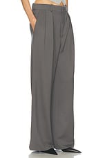 WARDROBE.NYC Low Rise Wide Leg Pant in Slate, view 2, click to view large image.