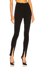 WARDROBE.NYC Front Zip Legging in Black, view 1, click to view large image.